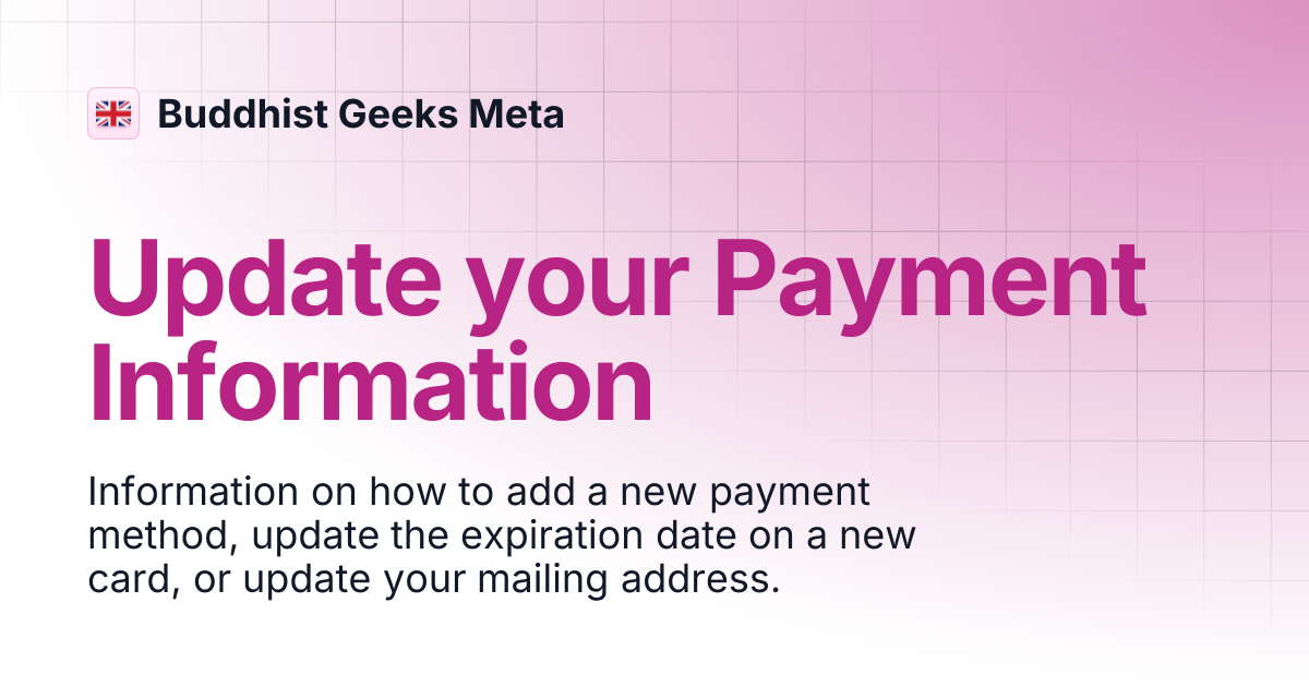 Update your Payment Information | Buddhist Geeks Meta